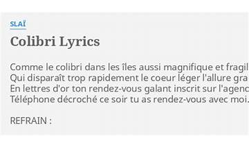 Colibri fr Lyrics [Slai]