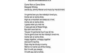 Come Rain or Come Shine en Lyrics [Tony Bennett]