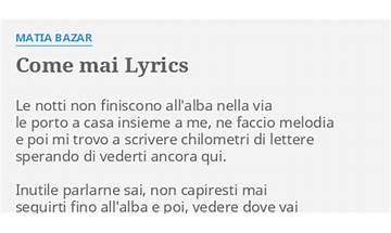 Come mai it Lyrics [Anna Tatangelo]