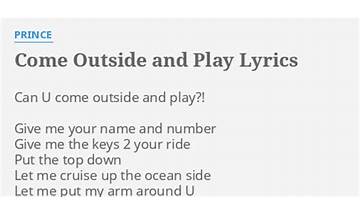 Come outside and play en Lyrics [ESHS]