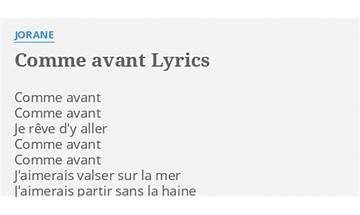 Comme avant fr Lyrics [Florent Pagny]