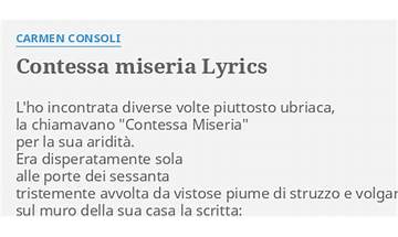 Contessa miseria it Lyrics [Carmen Consoli]