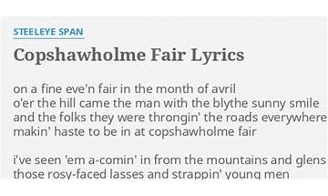 Copshawholme Fair en Lyrics [Maddy Prior & Tim Hart]