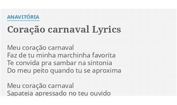 Coração Carnaval pt Lyrics [ANAVITÓRIA]