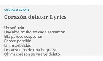 Corazón Delator es Lyrics [Gustavo Cerati]