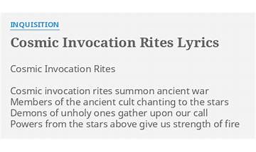 Cosmic Invocation Rites en Lyrics [Inquisition]