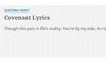 Covenant en Lyrics [Sleeping Giant]