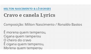 Cravo e canela pt Lyrics [Milton Nascimento e Lô Borges]