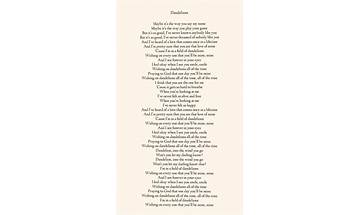 Dandelion King en Lyrics [The March Violets]