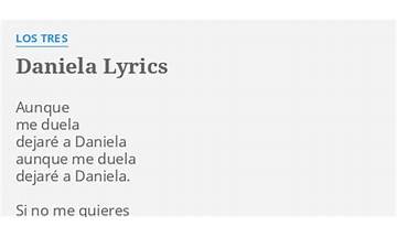 Daniela es Lyrics [Los Tres]