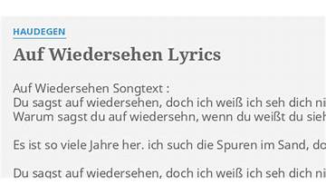 Dann sagst du Auf Wiedersehen de Lyrics [Jens Friebe]