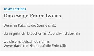 Das Ewige Feuer de Lyrics [Tommy Steiner]