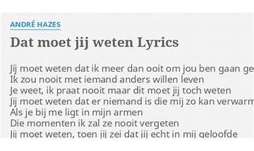 Dat moet jij weten nl Lyrics [André Hazes]