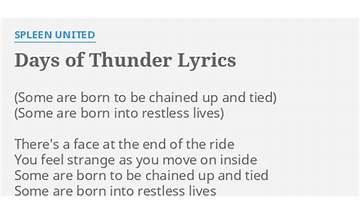 Days of thunder en Lyrics [King Kapital B]