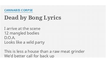 Dead by Bong en Lyrics [Cannabis Corpse]