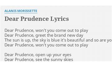 Dear Prudence en Lyrics [Alanis Morissette]