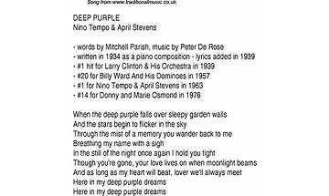 Deep purple en Lyrics [Art Tatum]