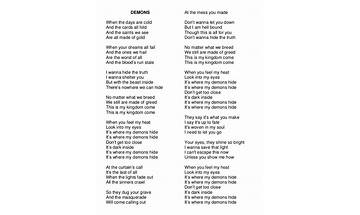 Demons en Lyrics [TRAAMS]