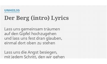 Der Berg de Lyrics [Unheilig]