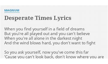 Desperate Times en Lyrics [Mighloe]
