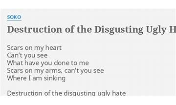 Destruction Of The Disgusting Ugly Hate en Lyrics [Soko (FRA)]