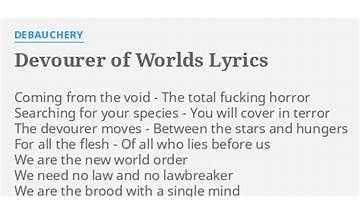 Devourer Of Worlds en Lyrics [Debauchery]