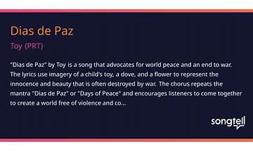 Dias de Paz pt Lyrics [Toy (PRT)]