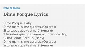 Dime Porque es Lyrics [Antonio Orozco]