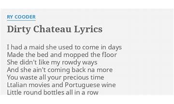 Dirty Chateau en Lyrics [Ry Cooder]