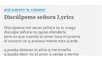 Discúlpeme señora es Lyrics [José Alberto “El Canario”]