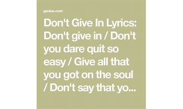 Don\'t Give In en Lyrics [Howard Hewett]