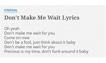 Don\'t Make Me Wait en Lyrics [Peabo Bryson]
