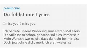 Du fehlst mir de Lyrics [Moritz Ley]