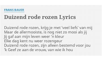 Duizend rode rozen nl Lyrics [Frans Bauer]