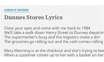 Dunnes Stores en Lyrics [Christy Moore]