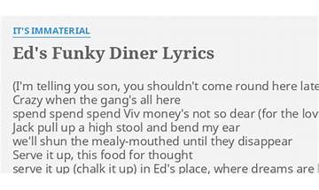 Ed\'s Funky Diner en Lyrics [It\'s Immaterial]