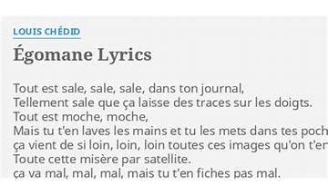 Egomane fr Lyrics [Louis Chedid]