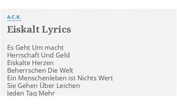 Eiskalt de Lyrics [MXP]