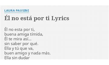 El No Esta Por Ti es Lyrics [Laura Pausini]