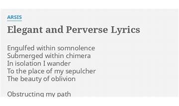 Elegant and Perverse en Lyrics [Arsis]