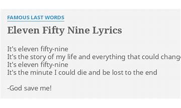 Eleven Fifty Nine en Lyrics [Famous Last Words]