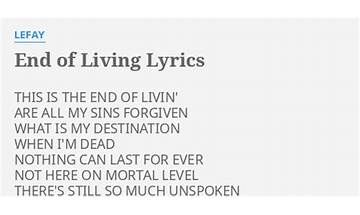 End of Living en Lyrics [Lefay]