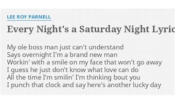 Every Saturday Night en Lyrics [Ray Charles]
