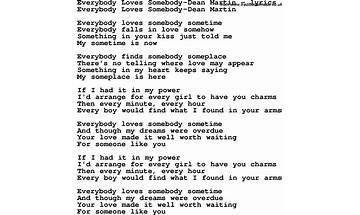 Everybody Loves Somebody en Lyrics [Barry Manilow]