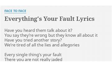 Everything\'s Your Fault en Lyrics [Face To Face]
