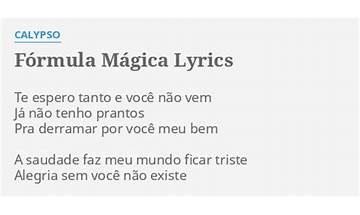 Fórmula Mágica pt Lyrics [Banda Calypso]