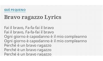 Fai Il Bravo it Lyrics [Chef Adami]