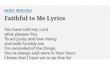 Faithful To Me en Lyrics [Jennifer Knapp]