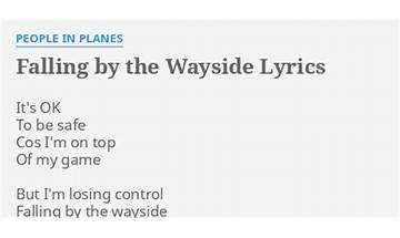 Falling By The Wayside en Lyrics [People In Planes]