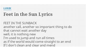 Feet In the Sun en Lyrics [Lunik (CH)]